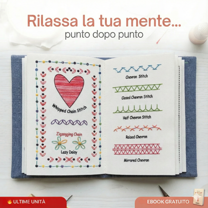 Kit di Ricamo Terapeutico – Libro con oltre 60 Disegni