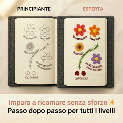 Kit di Ricamo Terapeutico – Libro con oltre 60 Disegni